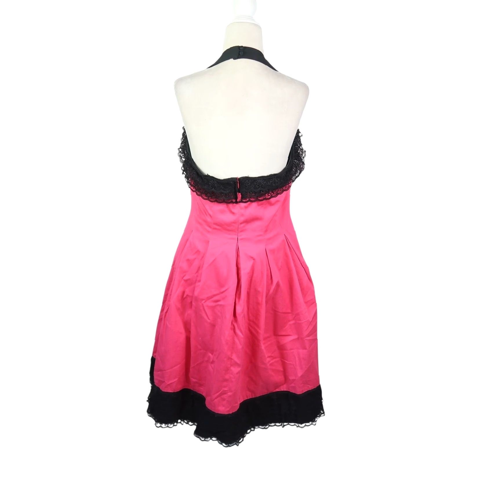 VINTAGE London Times Pink Halter Midi Dress Black Lace 12 Sleeveless  Party/Cocktail A-Line Cotton Zip Mens? Women - www.bongoclub.cl