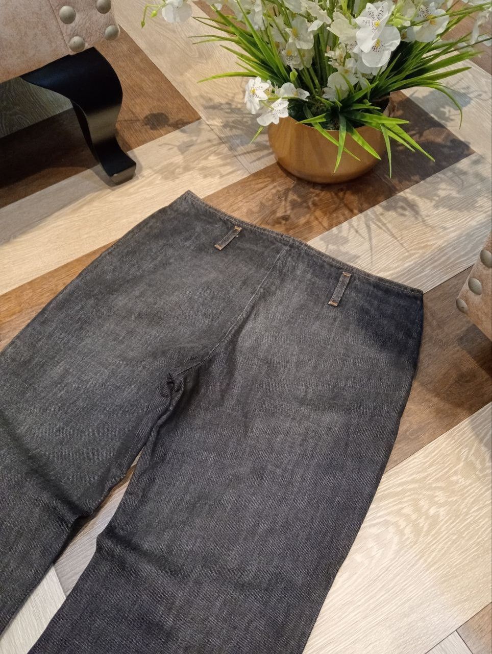 Roberto Cavalli JUST CAVALLI BLACK FLARED DENIM PANTS Size 27" / US 4 / IT 40 - 12 Thumbnail