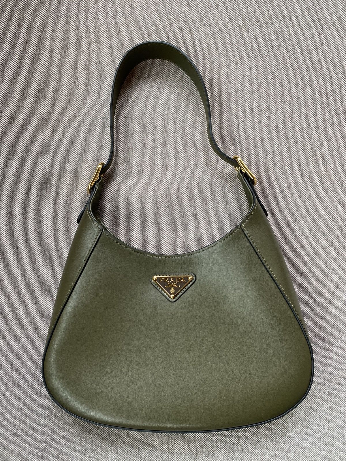 Prada Prada Cleo Green Leather Shoulder Bag Size ONE SIZE - 1 Thumbnail