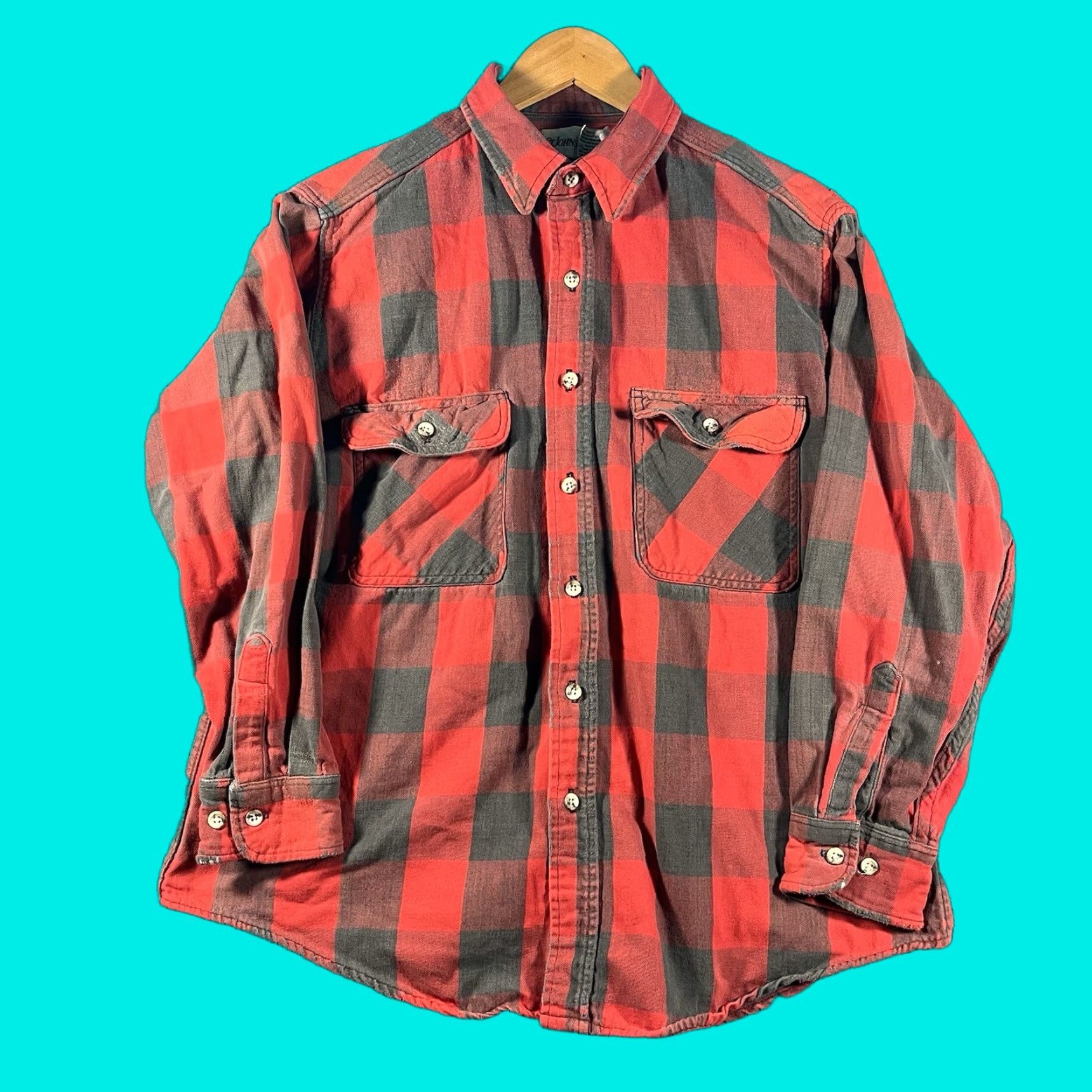 Vintage VINTAGE St. John's Bay Heavyweight Flannel Shirt XL Red Plaid Long Sleeve 80s Casual Mens Size US XL / EU 56 / 4 - 1 Thumbnail