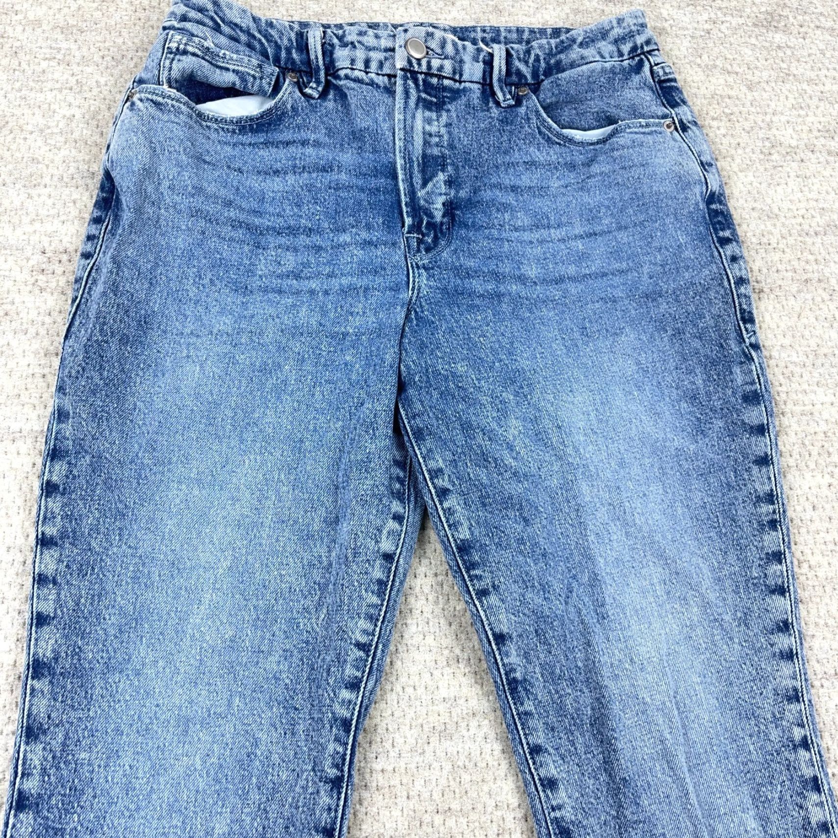 Good American Good American Jeans Women 8 Skinny Fit 29x26 Denim Blue Medium Wash Distressed Pockets Stretch Regular Classic Modern Pants Size 30" / US 8 / IT 44 - 5 Thumbnail