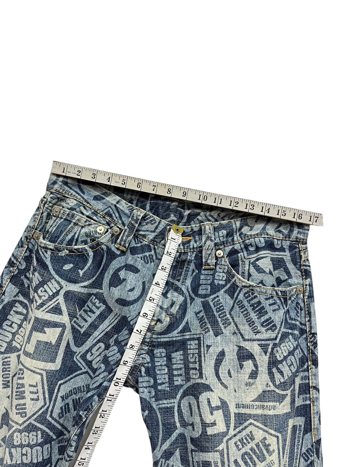 Japanese Brand 😃90’s CO&LU All Over Print Kapital Smiley Legitimate Denim Size US 33 - 9 Thumbnail