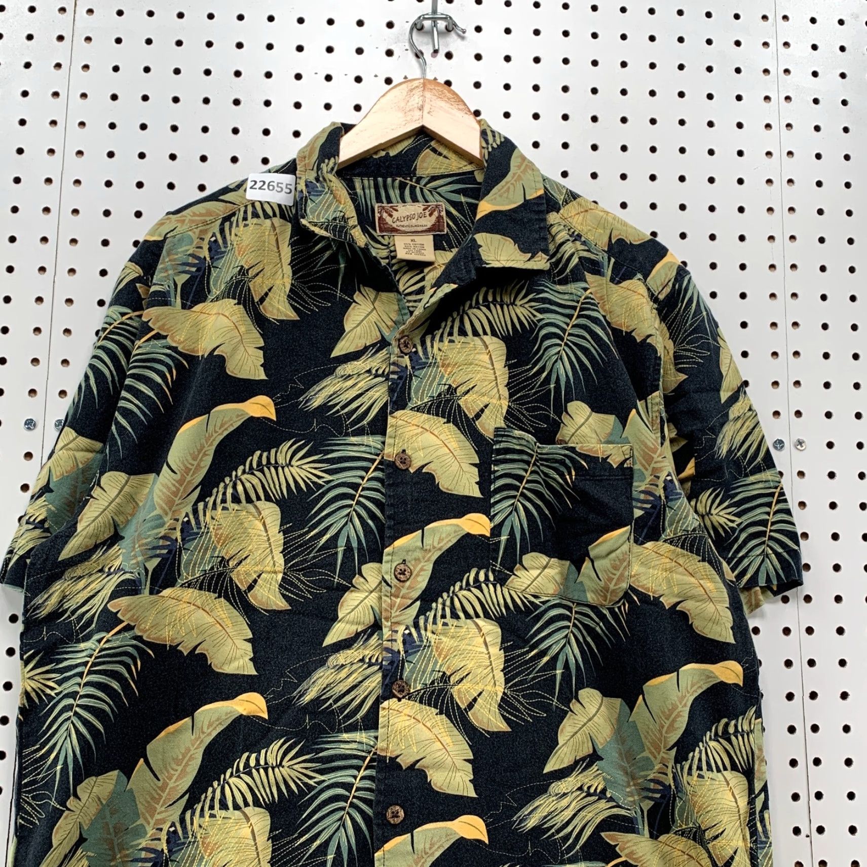 ALOHAS VINTAGE Calypso Joe Hawaiian ButtonUp Shirt XL Black Floral Aloha Short Sleeve Mens Size US XL / EU 56 / 4 - 5 Thumbnail