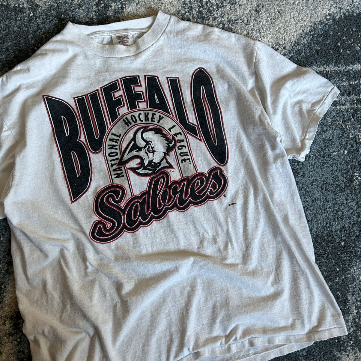 Vintage 90s ONEiTA SLUBBY SiNGLE STiTCH BUFFALO SABRES XL NHL Size US XL / EU 56 / 4 - 7 Thumbnail