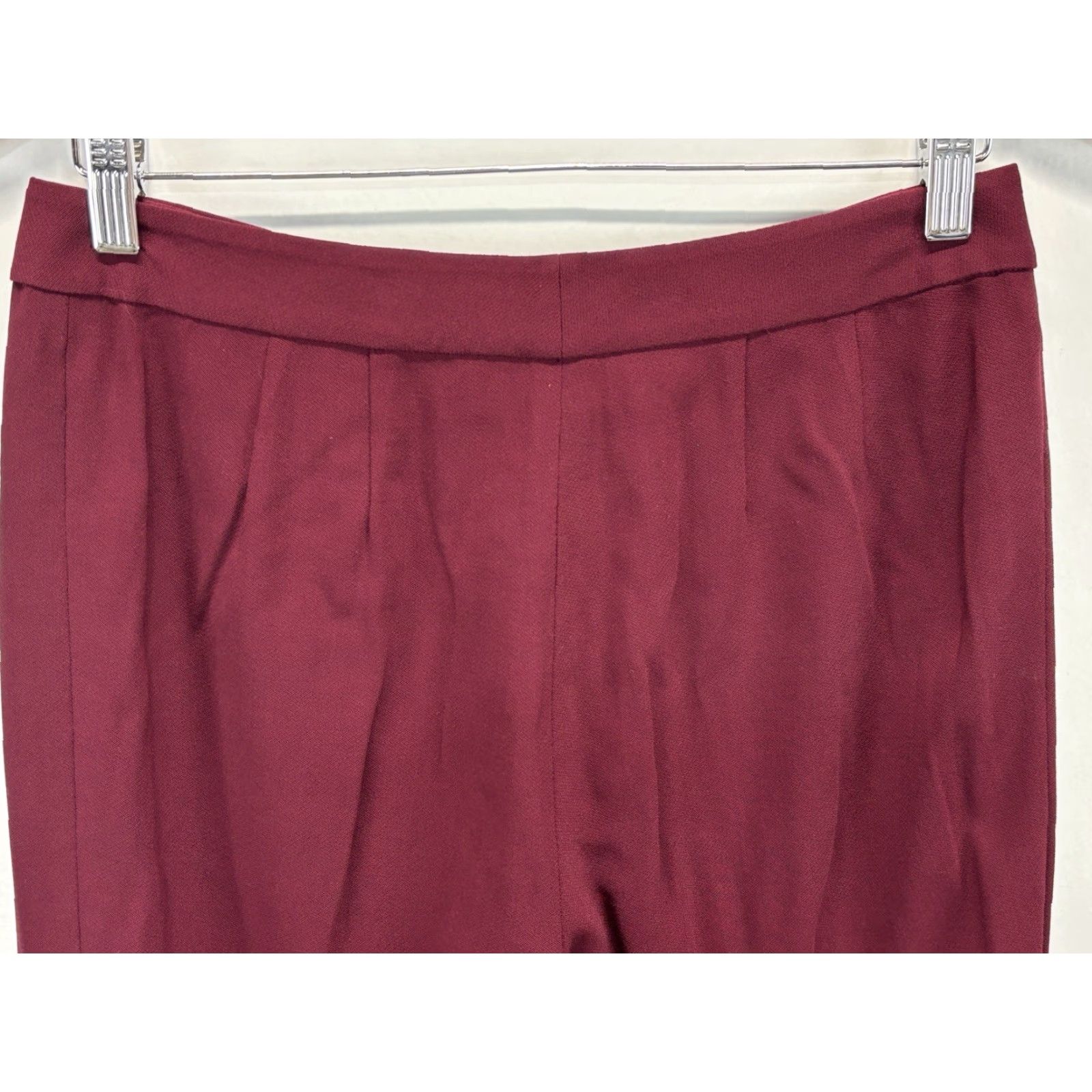 St. John VINTAGE St John Collection Virgin Wool Pants Women’s 8 Burgundy Straight Trouser 29x30 Womens Dress Pants Leg Style: Straight Size 30" / US 8 / IT 44 - 4 Thumbnail