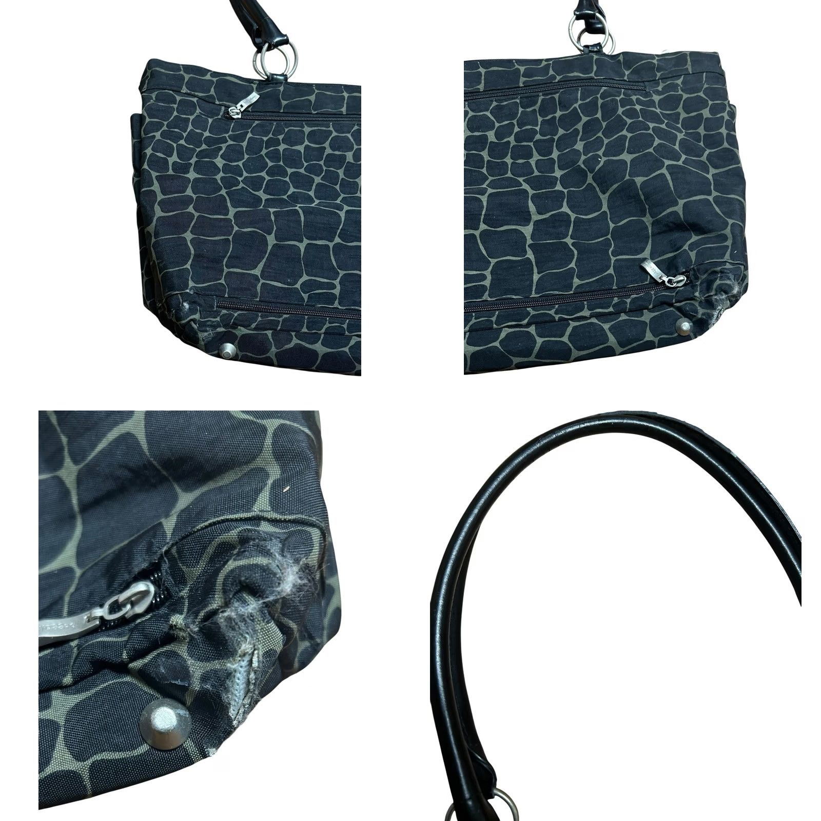Vintage Baggallini Tote Shoulder Bag Women's Animal Print Black All Around Bag Size ONE SIZE - 10 Thumbnail