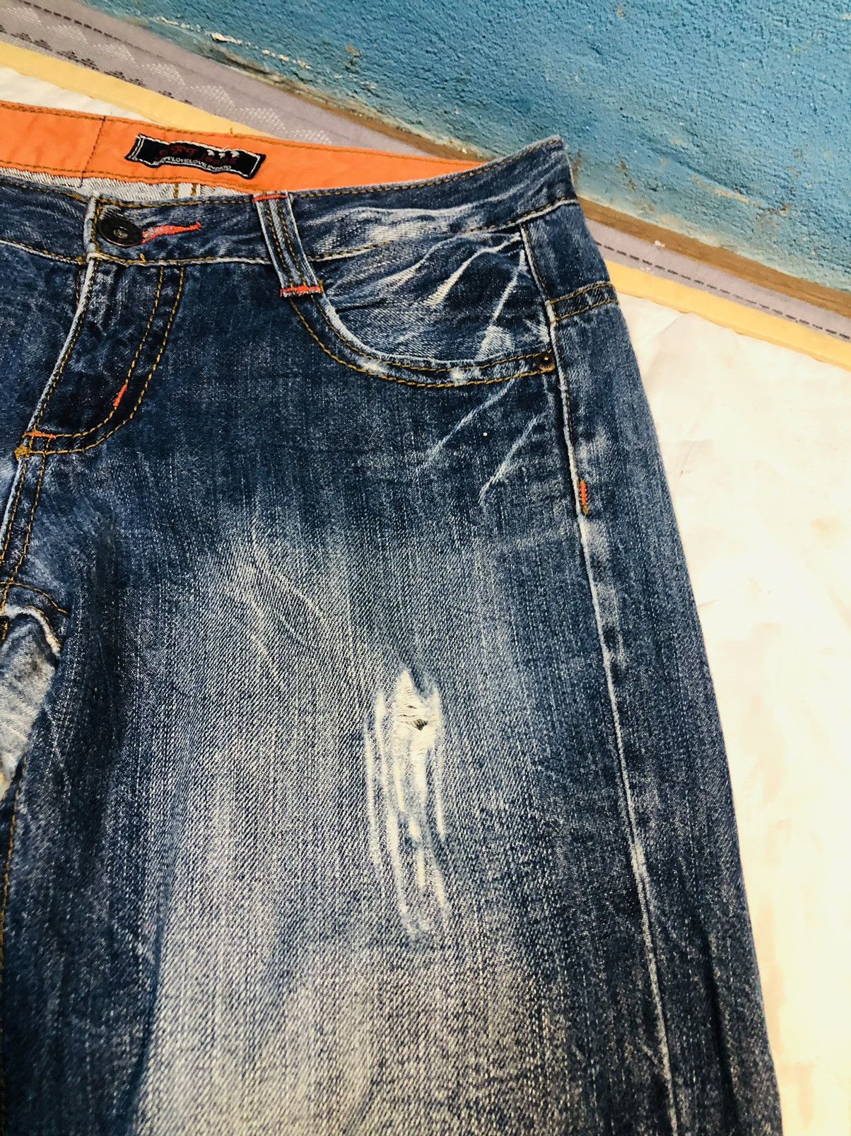 Japanese Brand AFT Distressed Denim Jeans (10) Size US 30 / EU 46 - 6 Thumbnail