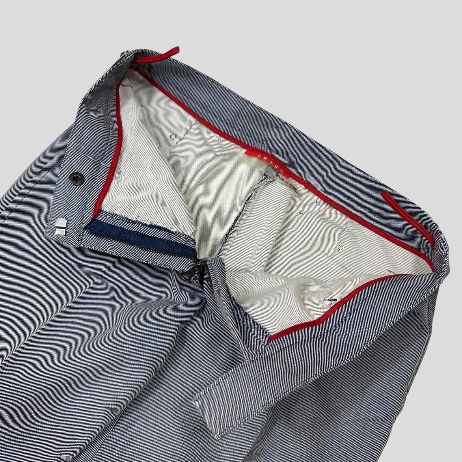 Prada Prada Sport AW00 Textured Two-Tone Pleated Trousers - IT42 Size 28" / US 6 / IT 42 - 4 Thumbnail
