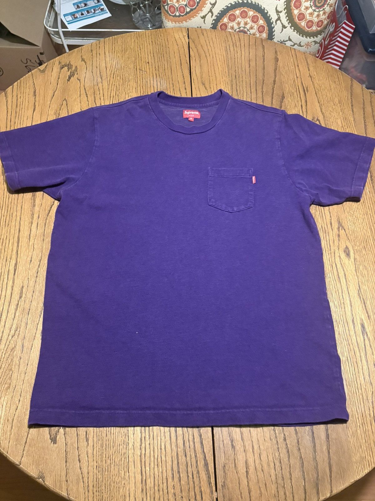 Supreme Supreme Purple Pocket Tee XL Size US XL / EU 56 / 4 - 1 Thumbnail