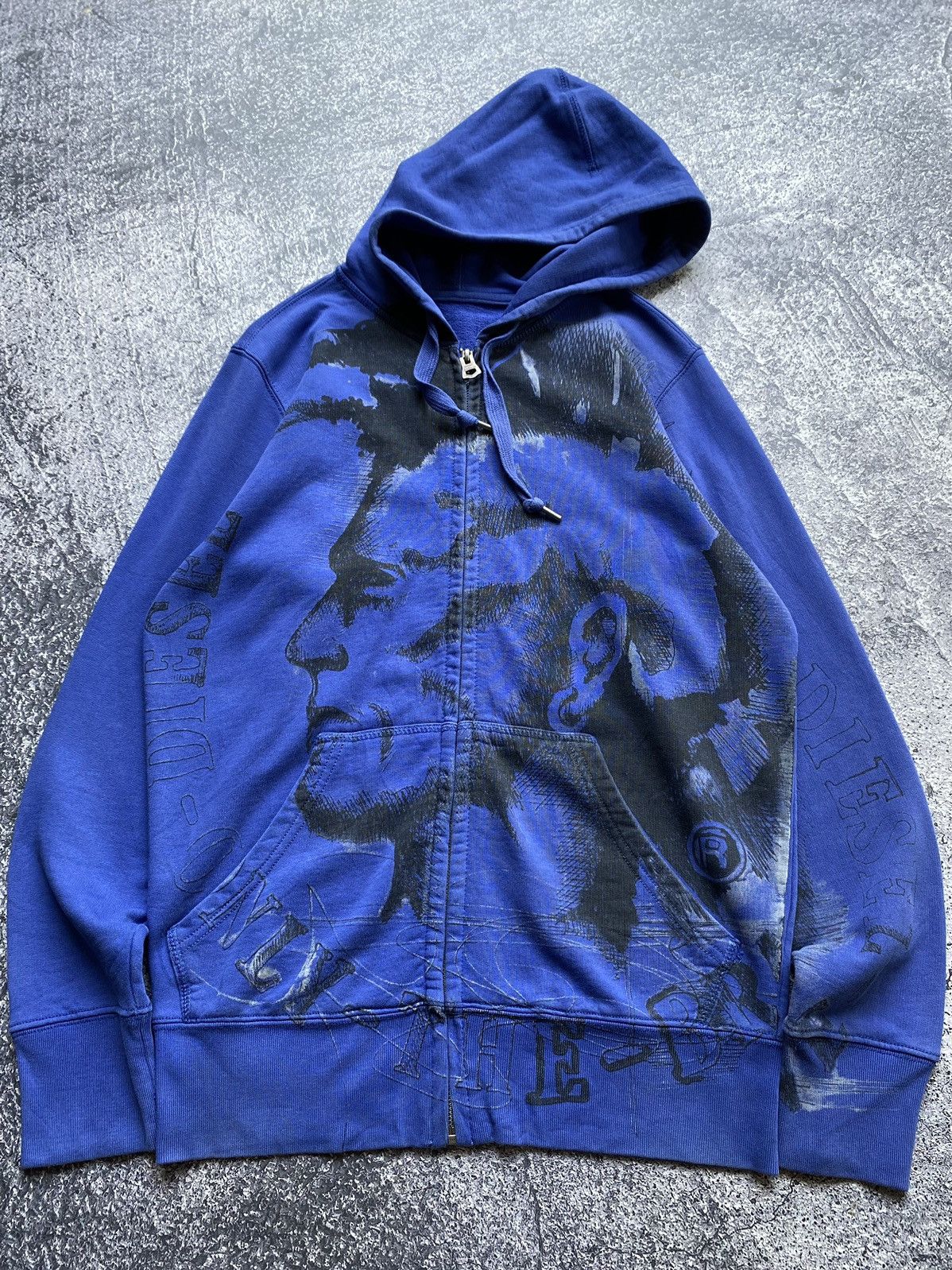 Diesel Archive 00s Diesel Dread Mohawk Zip Hoodie | Grailed
