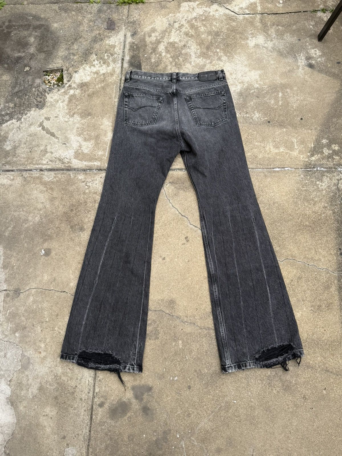 Balenciaga FW22 Lost Tape Flared Black Denim Size US 33 - 5 Thumbnail