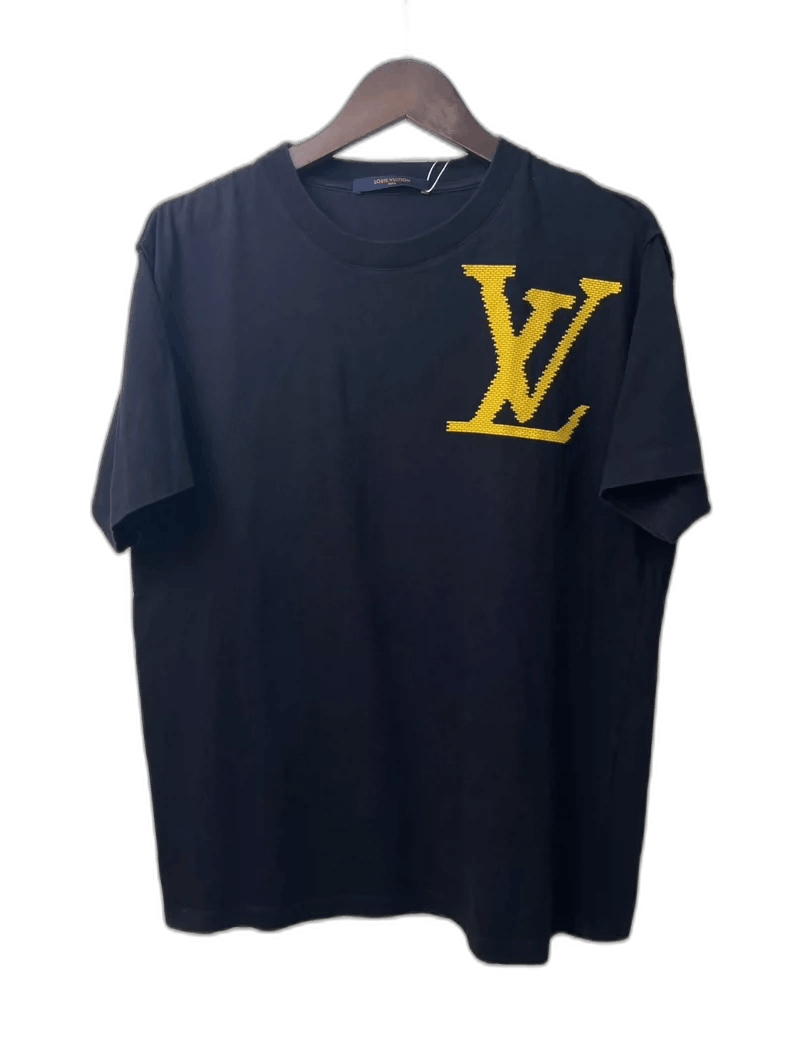 Louis Vuitton Black Yellow Brick Short Sleeve Shirt-yf