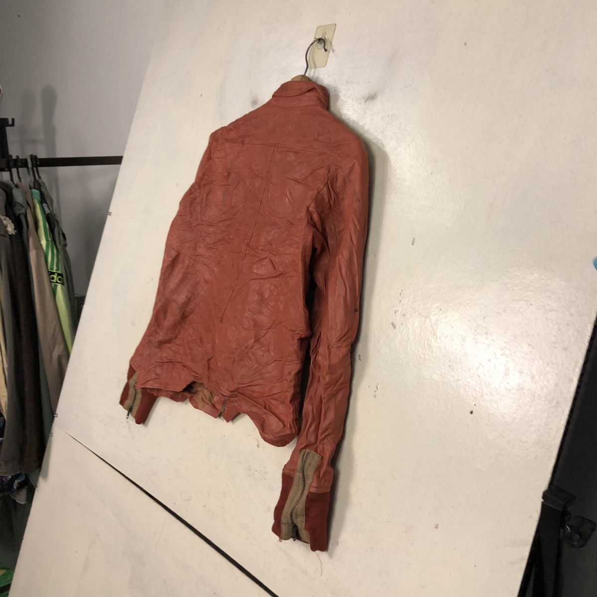 Issey Miyake 📌Vintage Biker Leather Jacket Design Works Japan Size US M / EU 48-50 / 2 - 12 Thumbnail