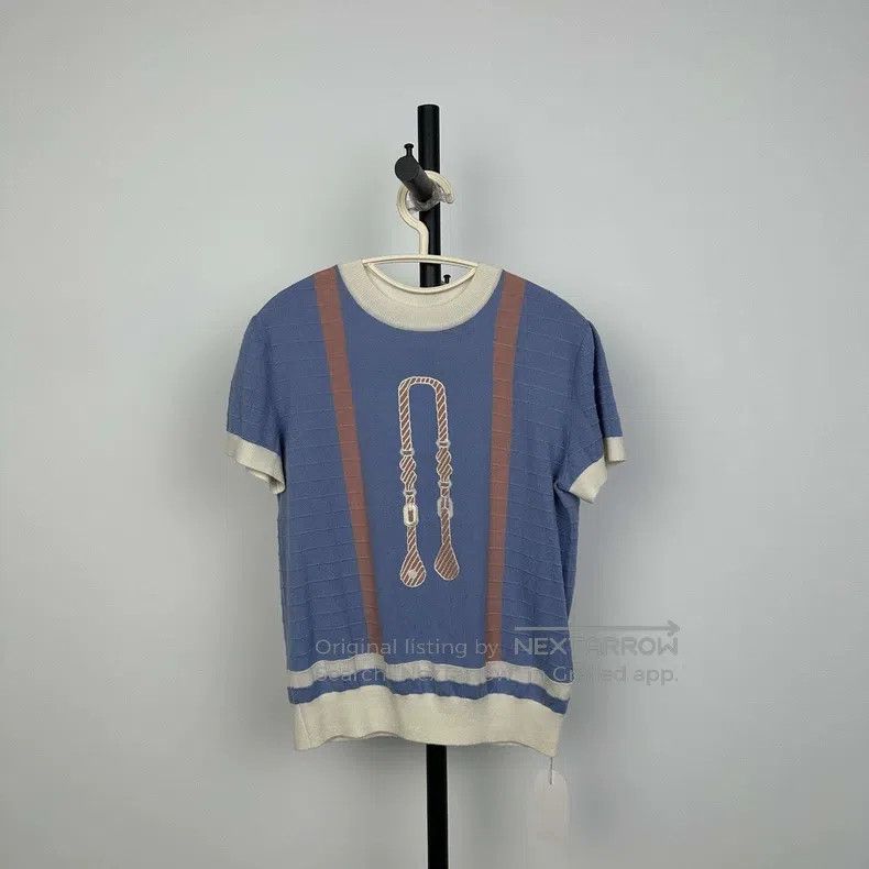 Hermes Light purple short-sleeve wool sweater