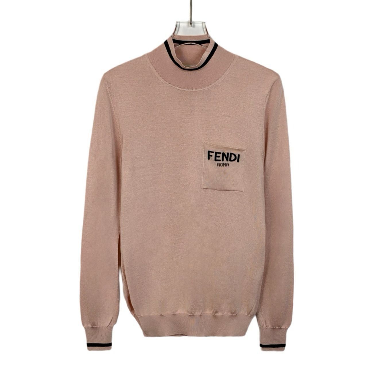 Fendi Fendi Roma Light Pink Mulberry Silk High-Neck Sweater Long S Size S / US 4 / IT 40 - 1 Thumbnail