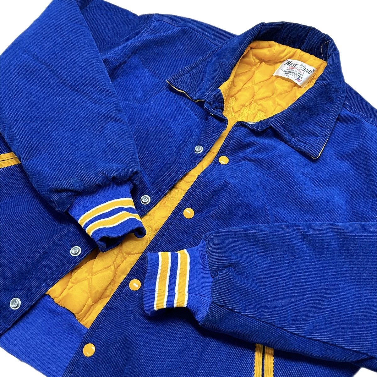 Vintage VTG West Wind Corduroy School Varsity Jacket Chain Stitched Size US L / EU 52-54 / 3 - 2 Thumbnail