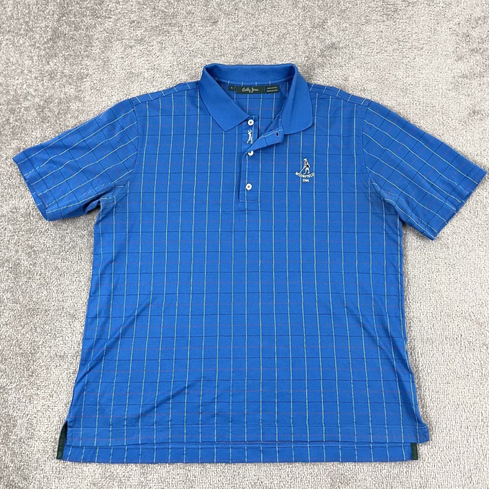 Vintage VINTAGE Murfield Golf Links Polo Shirt Mens Large Blue Bobby Jones Retro Scotland 1744 Size US L / EU 52-54 / 3 - 4 Thumbnail