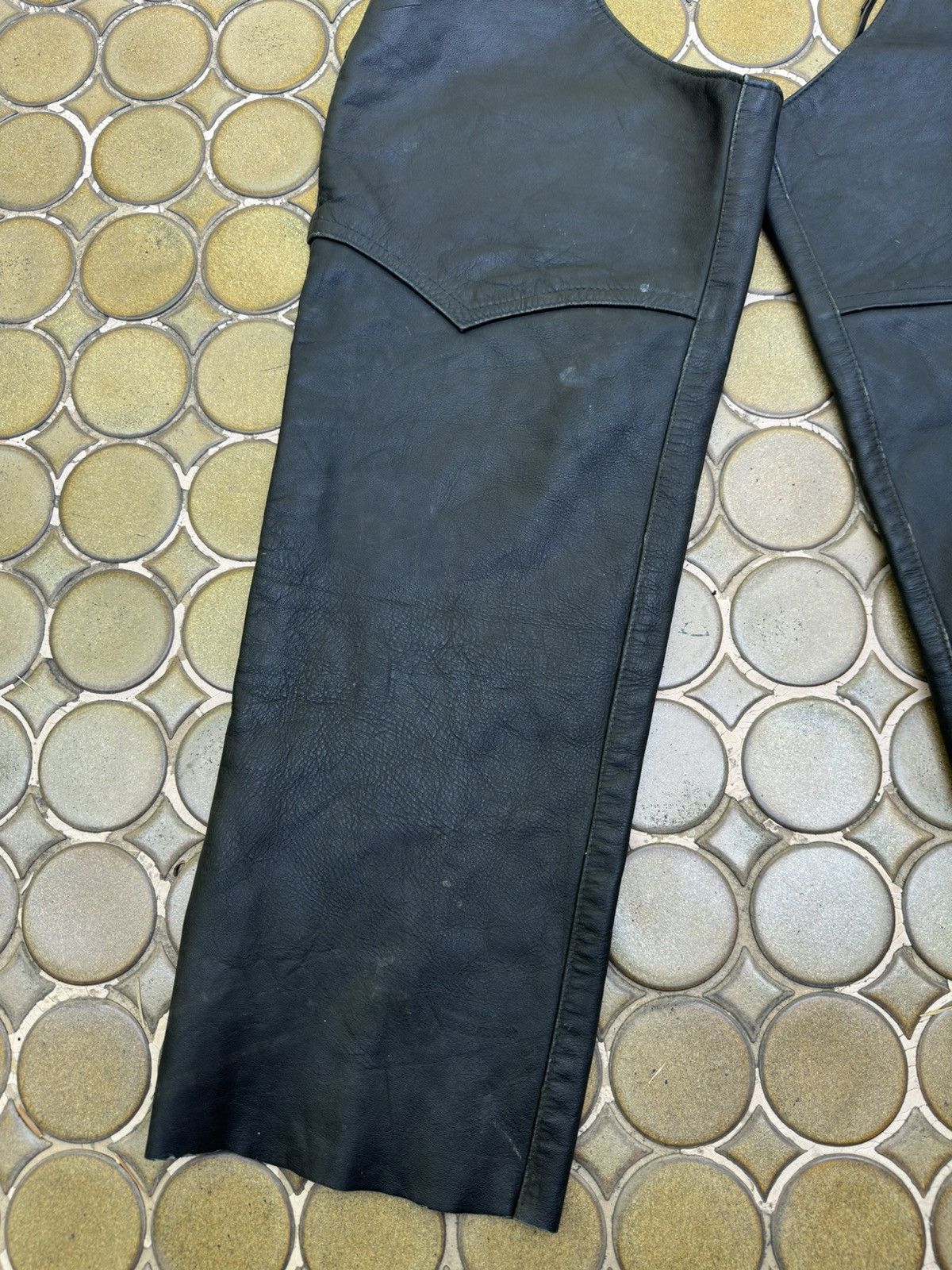 Schott Schott Black Leather Chaps Size 40 - 6 Thumbnail