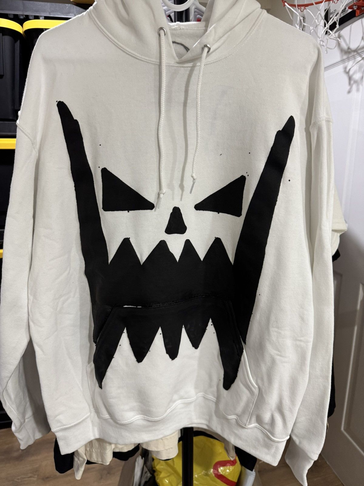 Asspizza × Designer Asspizza Pumpkin Face White Hoodie OG 2022