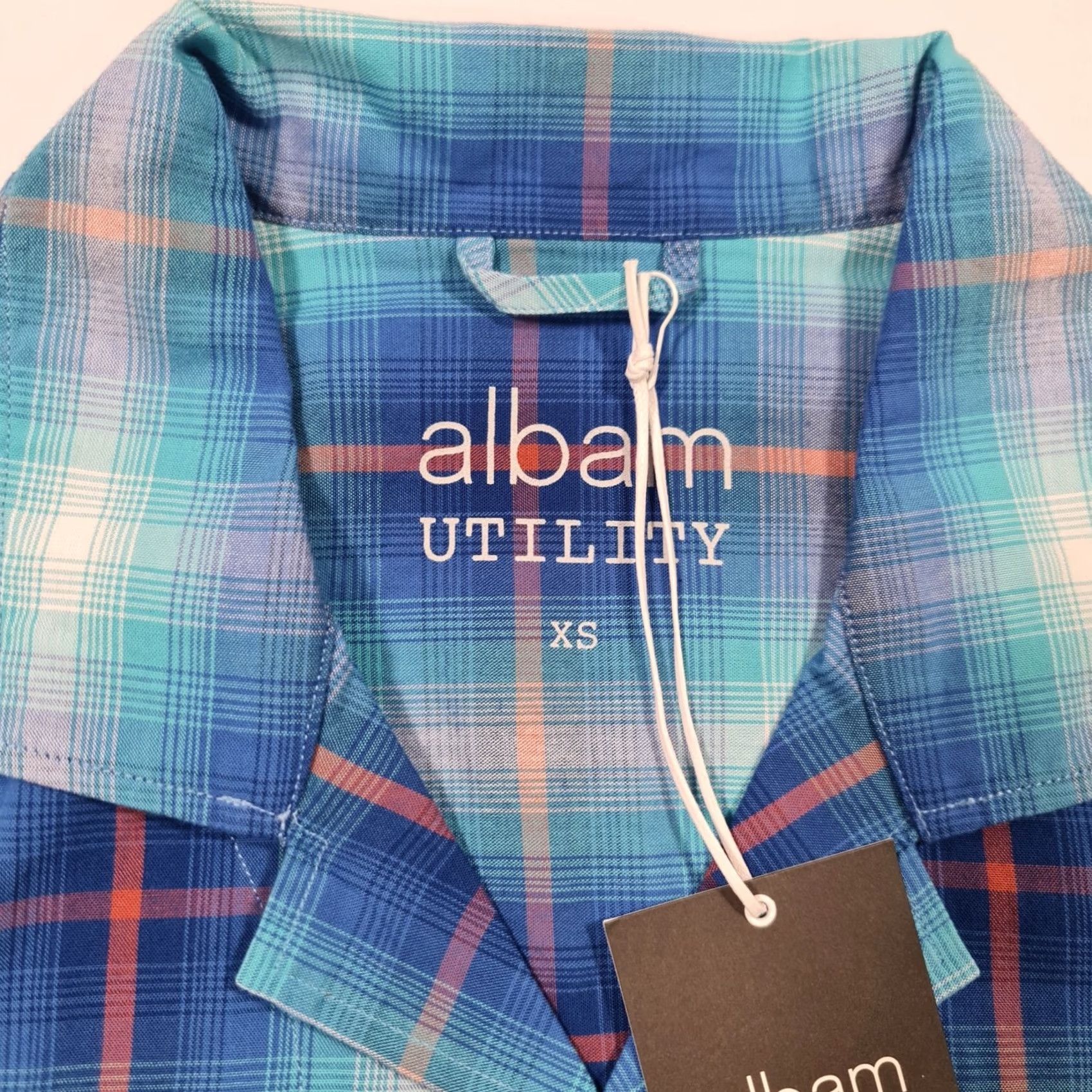 Albam albam Shirt Blue XS Short Sleeve Check Cotton Oversized Button-Up Casual Mens Shirt Womens? No. Size US XS / EU 42 / 0 - 3 Thumbnail