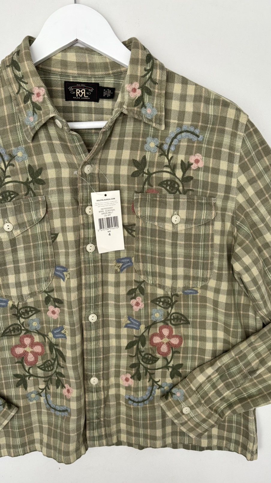 RRL Ralph Lauren RRL Ralph Lauren Double RL Embroidered Plaid Shirt Size 4 Size XS / US 0-2 / IT 36-38 - 3 Thumbnail