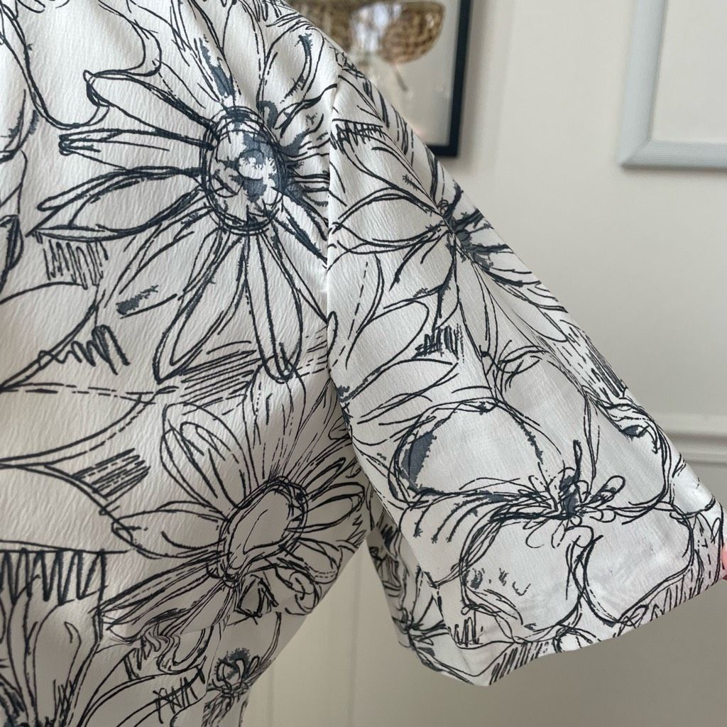 Vintage Vintage 70s Cropped Blouse Neck Tie Sketch Floral S Size S / US 4 / IT 40 - 5 Thumbnail