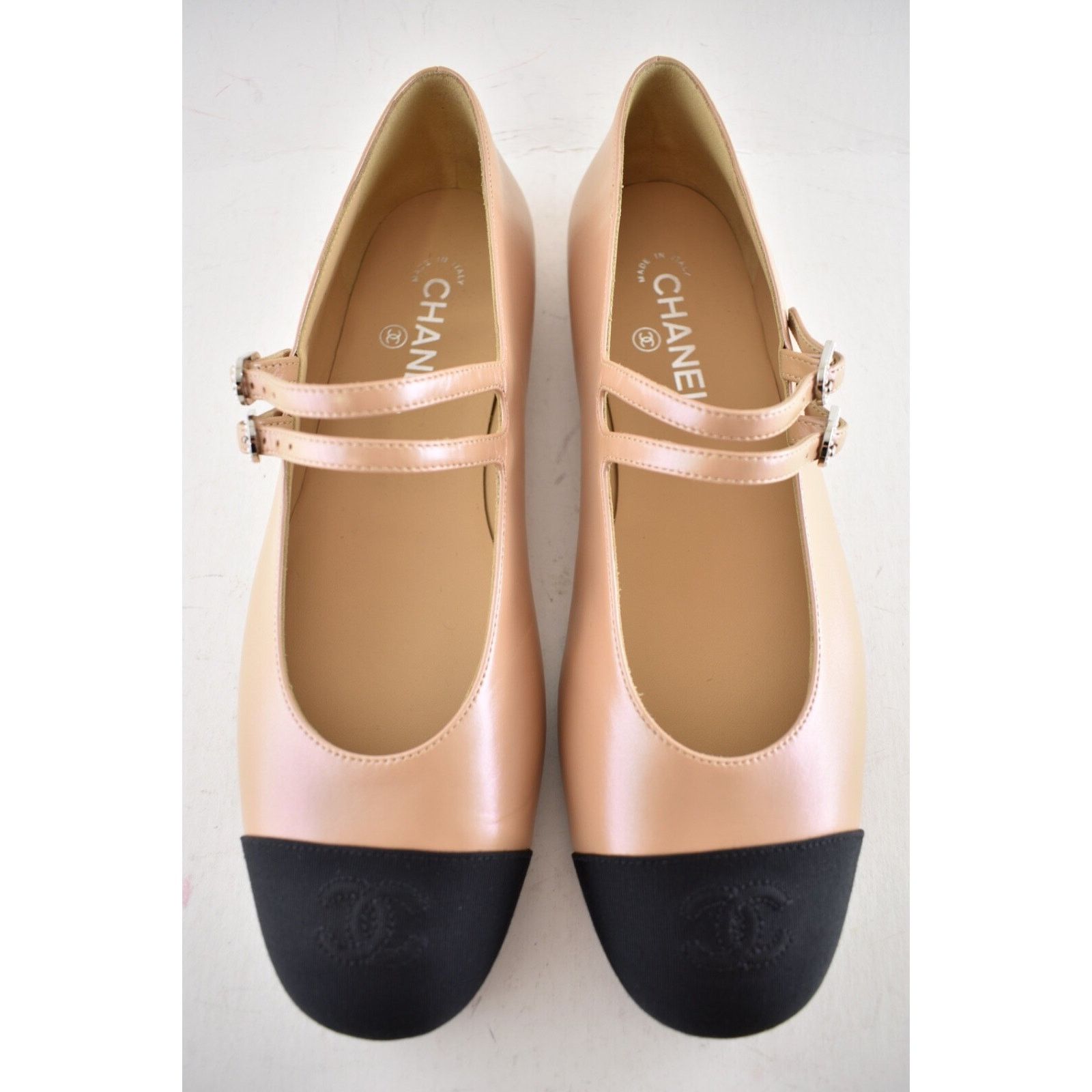 Chanel Chanel 24S Iridescent Beige Double Strap Pearl CC Logo Size US 12 / IT 42 - 8 Thumbnail