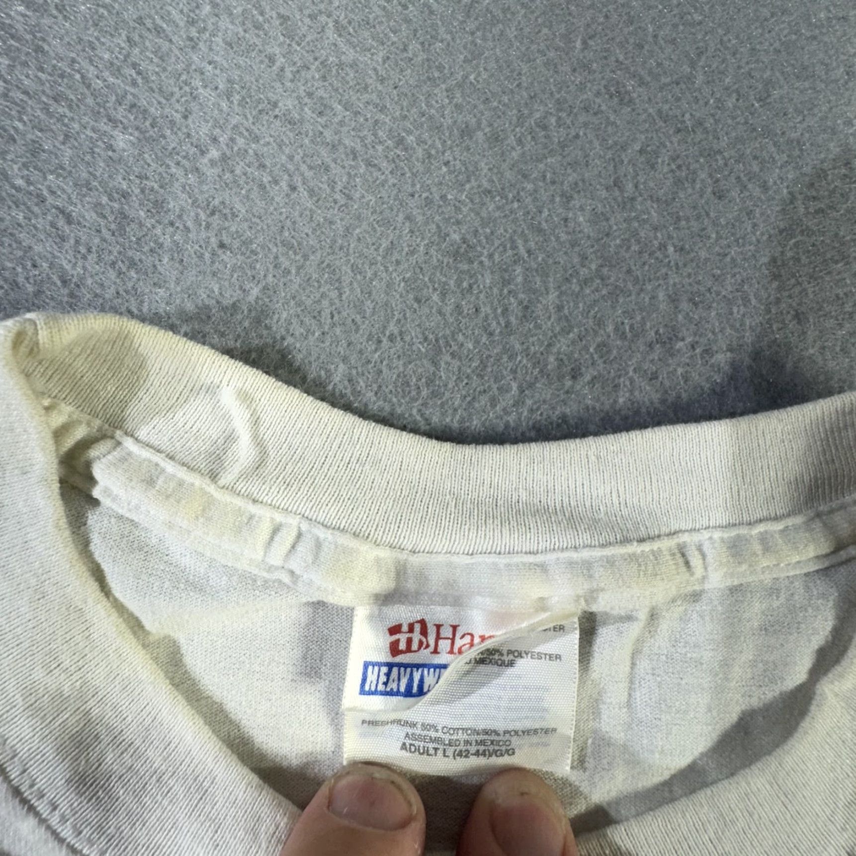 Hanes VINTAGE Proud To Be American Shirt Mens Large White USA Flag Eagle Patriotic 90s Size US L / EU 52-54 / 3 - 7 Thumbnail
