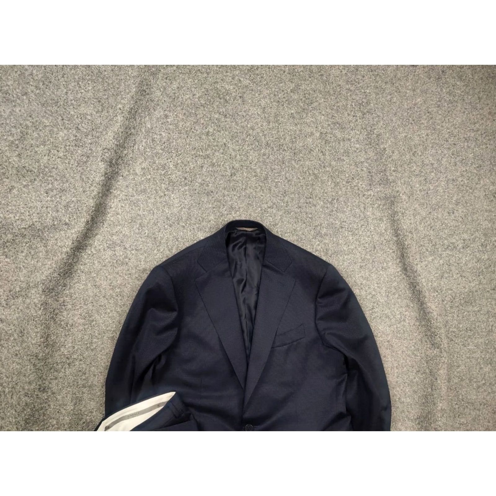 Canali VINTAGE Canali Italy Design 15280 Modern Fit 2 button Business Classic Suit Dark Blue Wool Size 50R - 2 Thumbnail