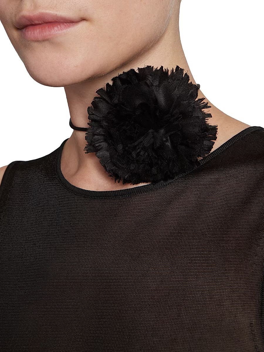 Saint Laurent Paris oc11z0126 778734 Size: OS / Flower Necklace in Silk Satin Size ONE SIZE - 3 Thumbnail