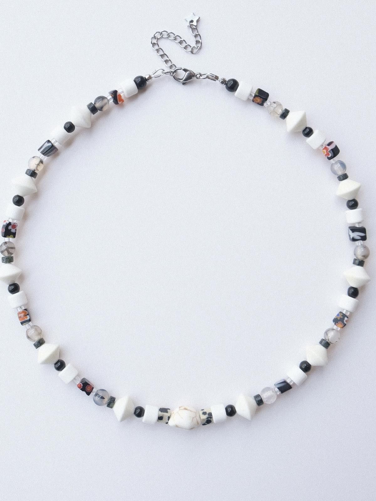Handmade Handmade Holiday Vibe Dalmation Stone Beaded Necklace 16.1in Size ONE SIZE - 3 Thumbnail
