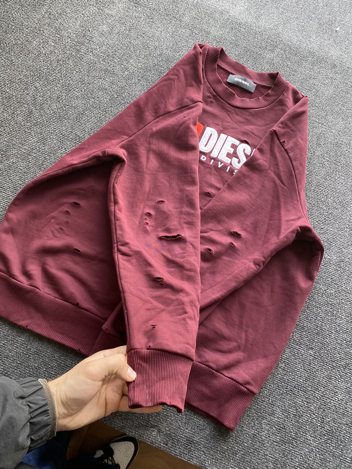 Diesel 🔥Diesel distressed mens sweatshirt punk opium Size US S / EU 44-46 / 1 - 17 Thumbnail