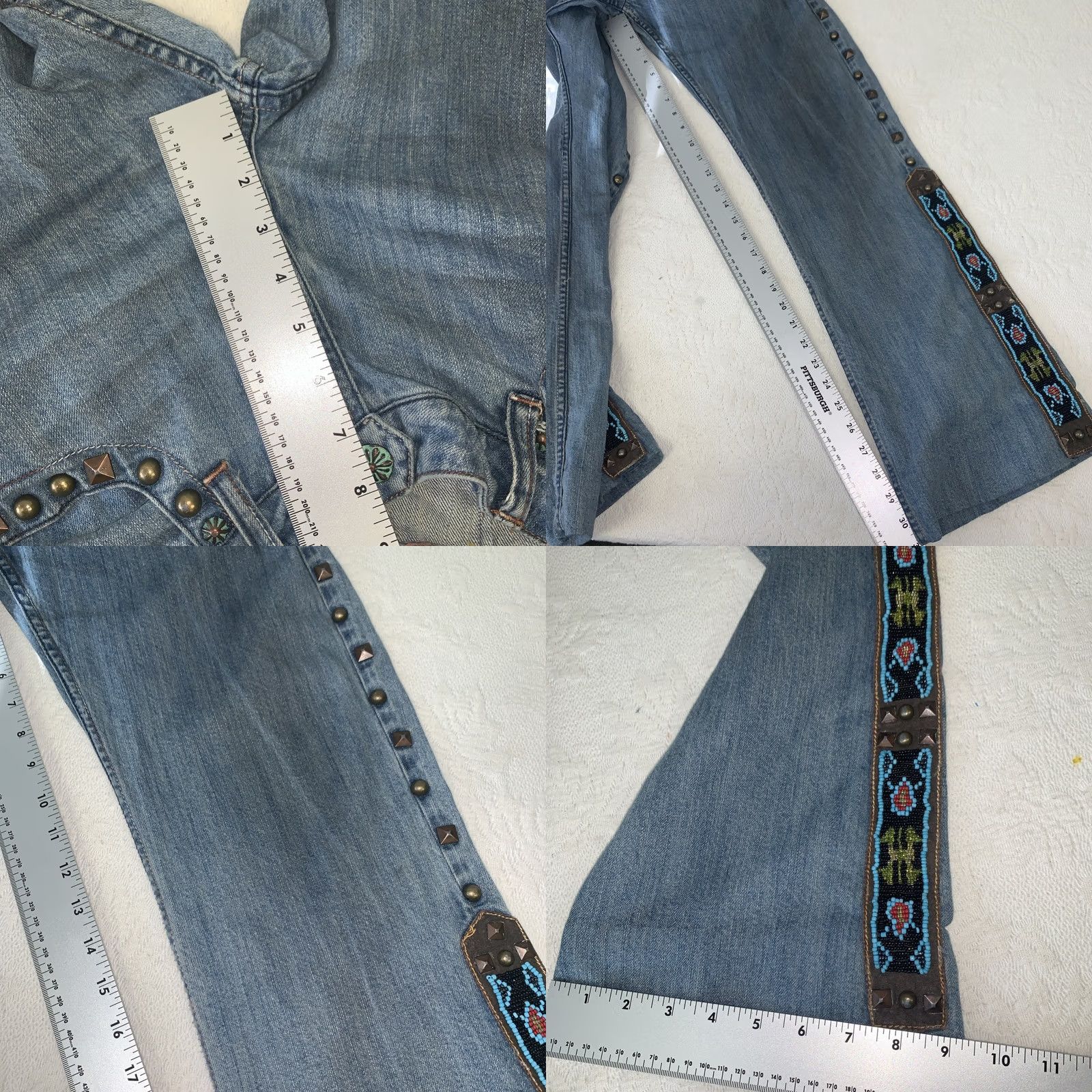 Doublet Double D Ranch Women’s Jeans Embellished Denim 30” Waist 31” Inseam Size 10 Blue Size 32" / US 10 / IT 46 - 9 Thumbnail