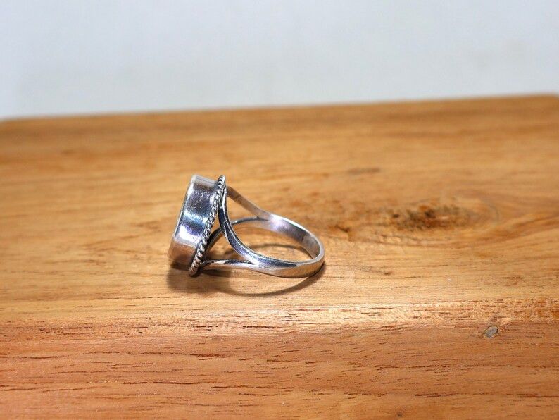 Handmade Abalone Shell Sterling Silver Ring: Handmade Jewelry, Gift Size ONE SIZE - 6 Thumbnail