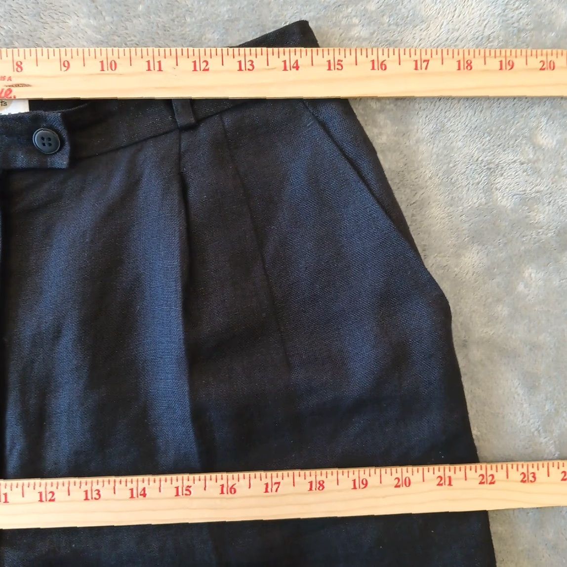 Talbots Talbots Petites Dress Pants Womens 12P Black Linen Pleated Lined Iron Free Flat Front 28in Inseam Straight Leg Pockets Dress Pants Womens Girls Mens? Size 34" / US 12 / IT 48 - 3 Thumbnail