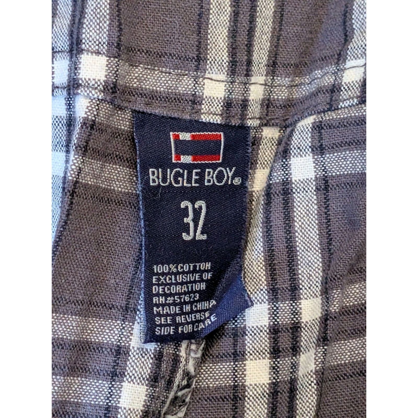 Bugle Boy Bugle Boy Men's Cargo Shorts Grey/White Plaid Size 32 Size US 32 / EU 48 - 3 Thumbnail