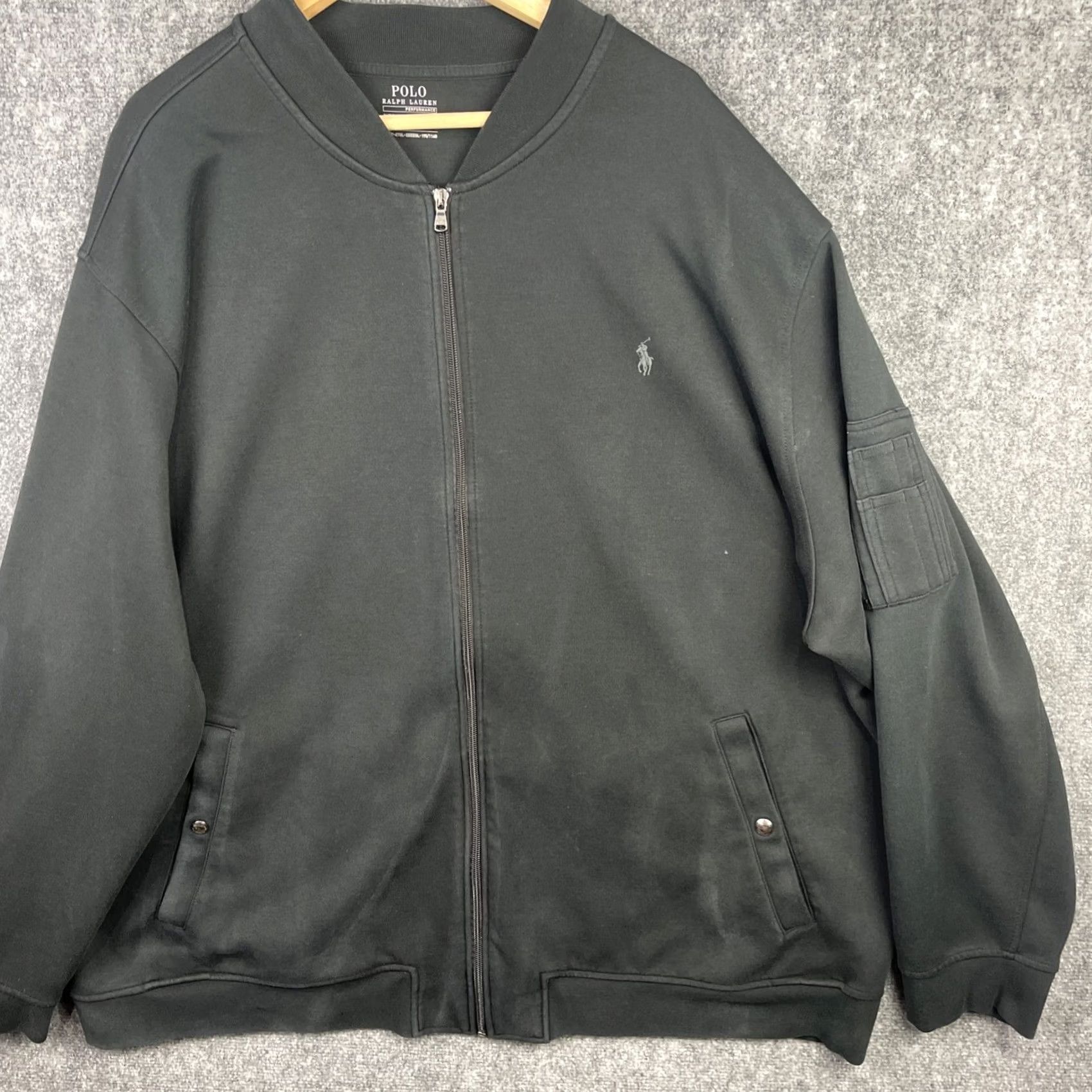 Polo Ralph Lauren Polo Ralph Lauren Bomber Jacket Mens 4XL Tall Black Double Knit Tech Flight Jacket Size US XXL / EU 58 / 5 - 5 Thumbnail