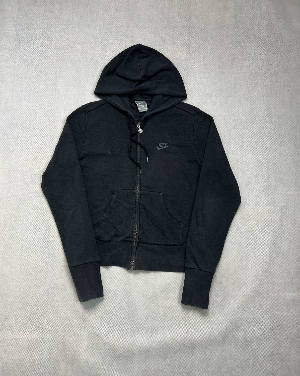 Nike Hoodie Nike small logo y2k zipped black Size L / US 10 / IT 46 - 1 Thumbnail