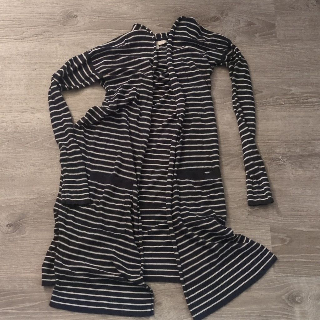 Athleta Athleta navy.blue striped open Cardigan with pockets size XS Size XS / US 0-2 / IT 36-38 - 1 Thumbnail