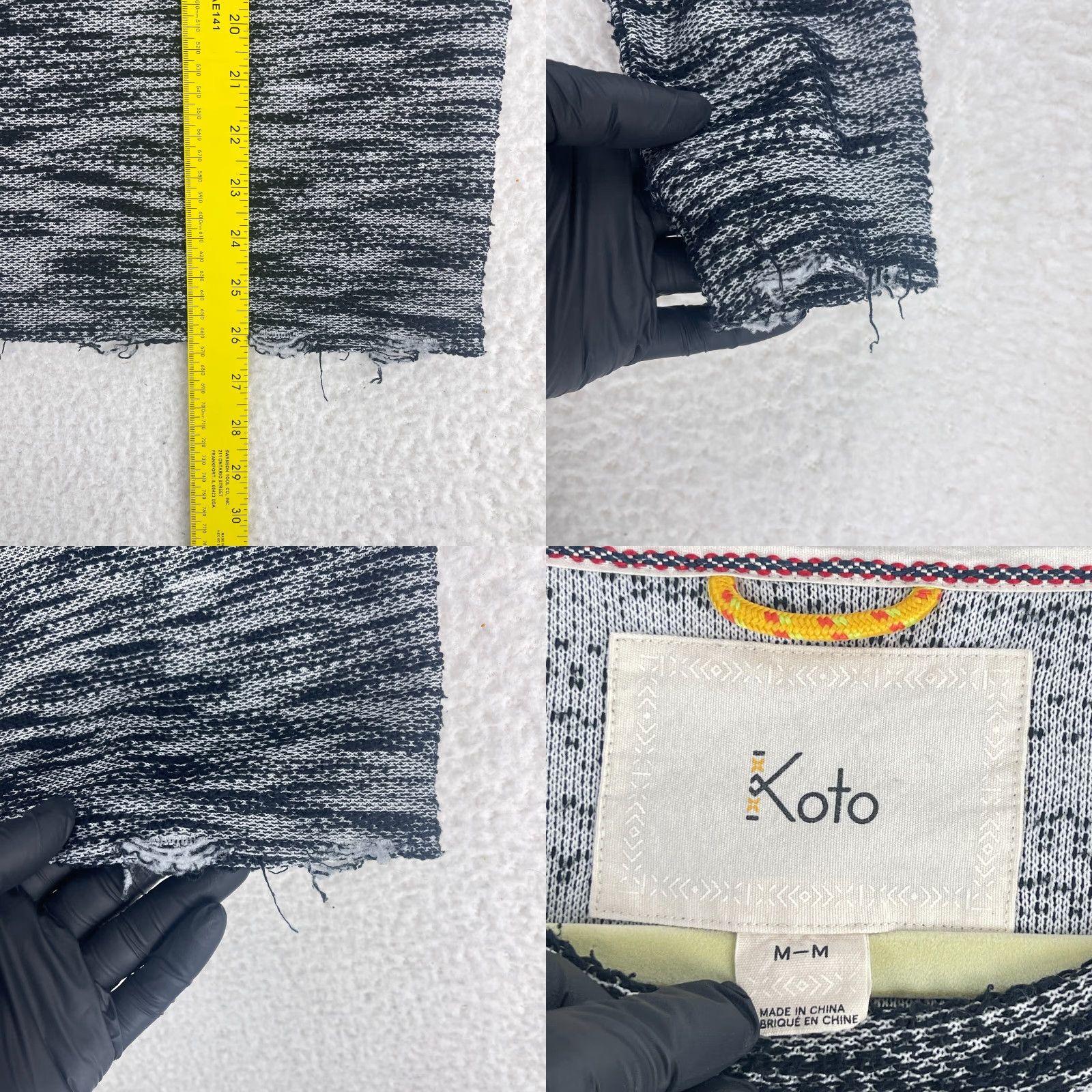 Anthropologie Anthropologie Koto Shirt Womens Medium Black Heathered Long Sleeve Crew Neck Pullover Blouse Size M / US 6-8 / IT 42-44 - 8 Thumbnail
