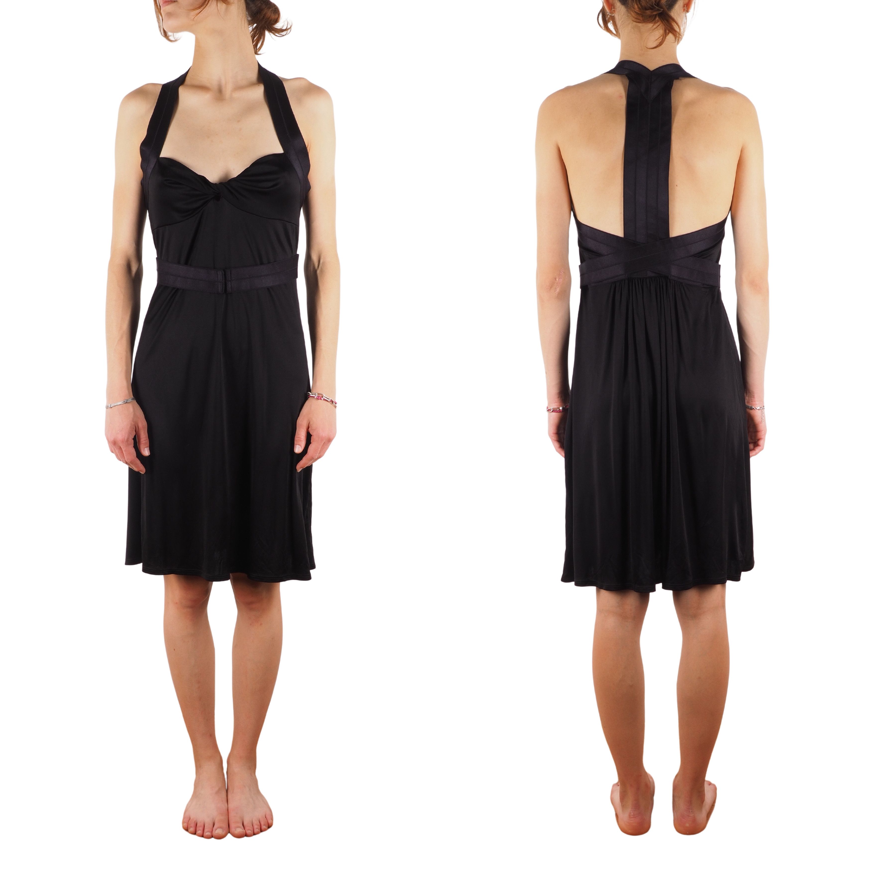 Alessandro Dell'acqua Alessandro Dell'Acqua Designer Black Knee Length Dress Size M / US 6-8 / IT 42-44 - 1 Thumbnail