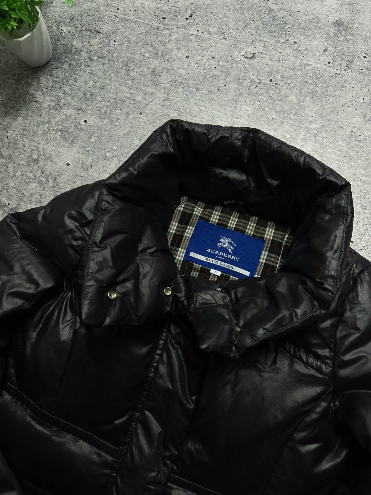 Vintage 90s Burberry Blue Label Down Puffer Japan Jacket