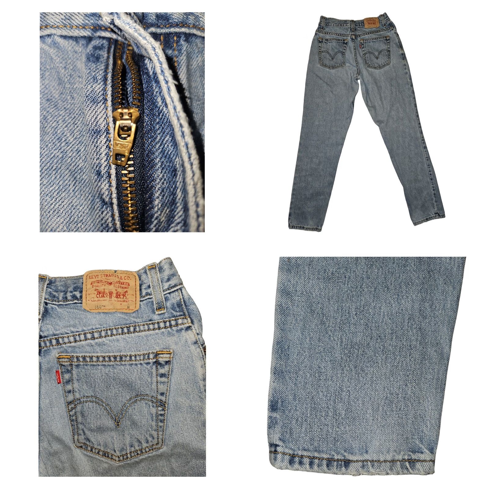 Levi's VINTAGE Levi's 550 Jeans Juniors 4M Relaxed Tapered Mid Rise 28in Blue 90s Grunge Hipster Womens Jeans Size 27" / US 4 / IT 40 - 8 Thumbnail