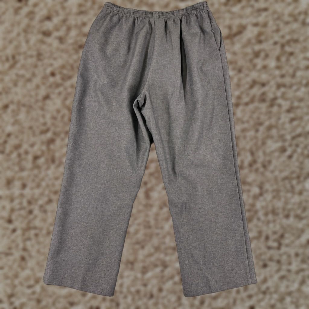 Vintage Alfred Dunner Pants Womens 14P Gray Elastic Waist Pull On 32 in Inseam 26 in Petite Regular Size 28" / US 6 / IT 42 - 1 Thumbnail