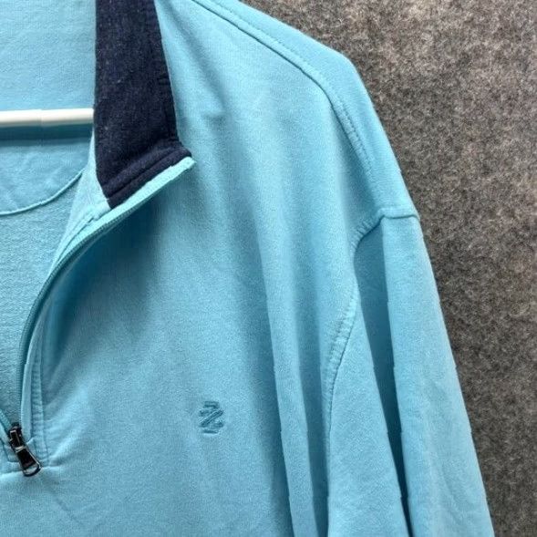 Izod IZOD Sweater Men XXL Blue 1/4 Zip Pullover Fleece Mock Neck Classic Relaxed Knit Shirt Size US XXL / EU 58 / 5 - 3 Thumbnail