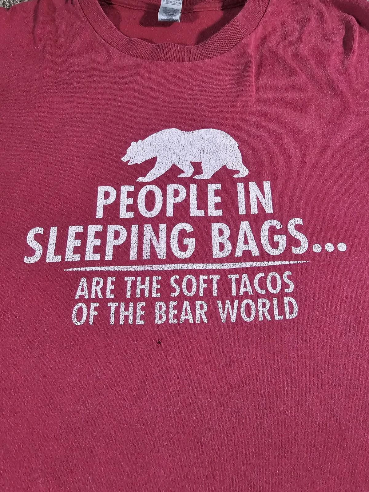 Gildan People In Sleeping Bags Are Soft Tacos Tshirt M Size US S / EU 44-46 / 1 - 2 Thumbnail