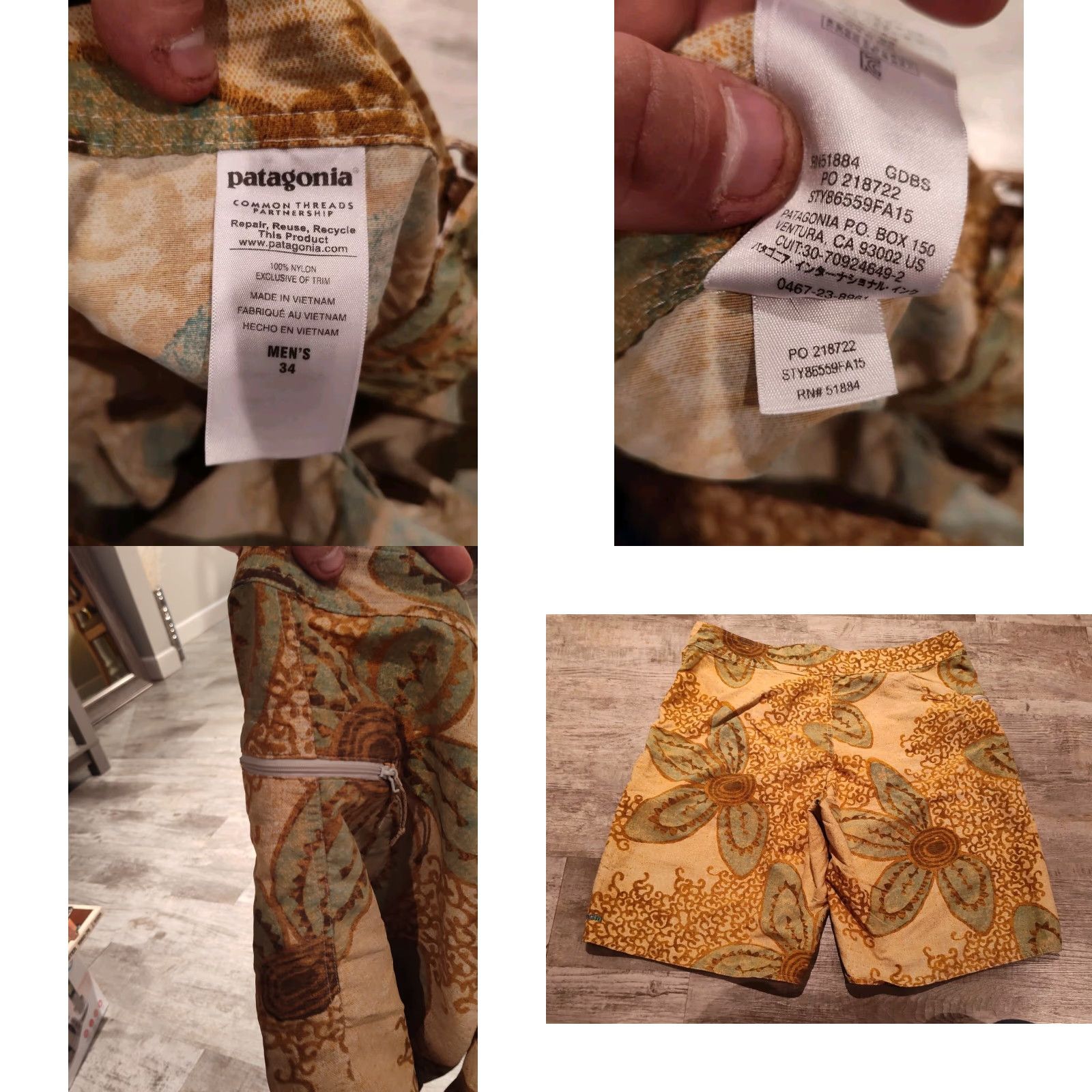 Patagonia Patagonia Wavefarer Shorts Mens 34 Boardshorts Stretch Tropical Beach Tan Brown Size US 34 / EU 50 - 8 Thumbnail