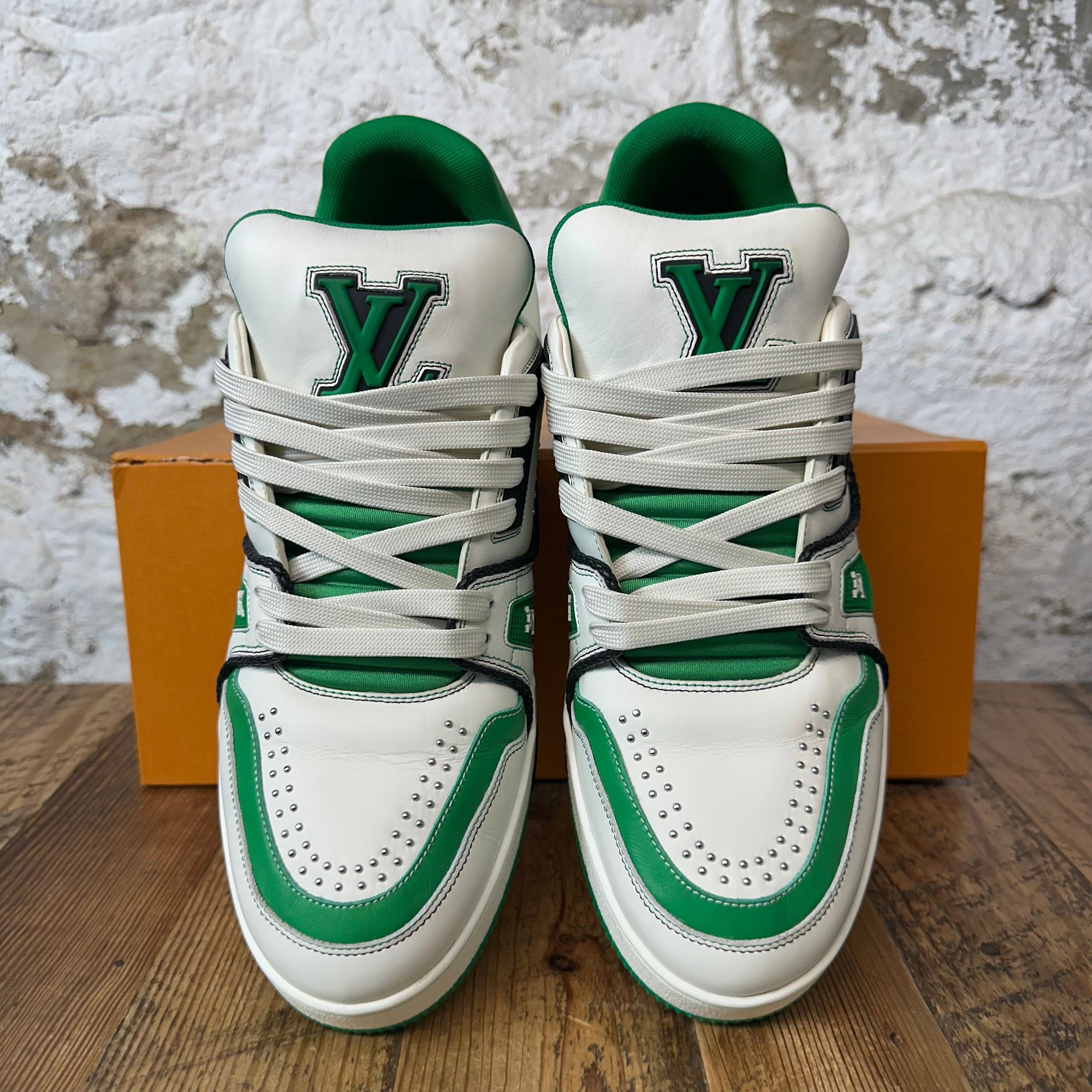 Louis Vuitton Louis Vuitton White Green Black Trainer Sz 9.5 (8LV) Size US 9.5 / EU 42-43 - 3 Thumbnail