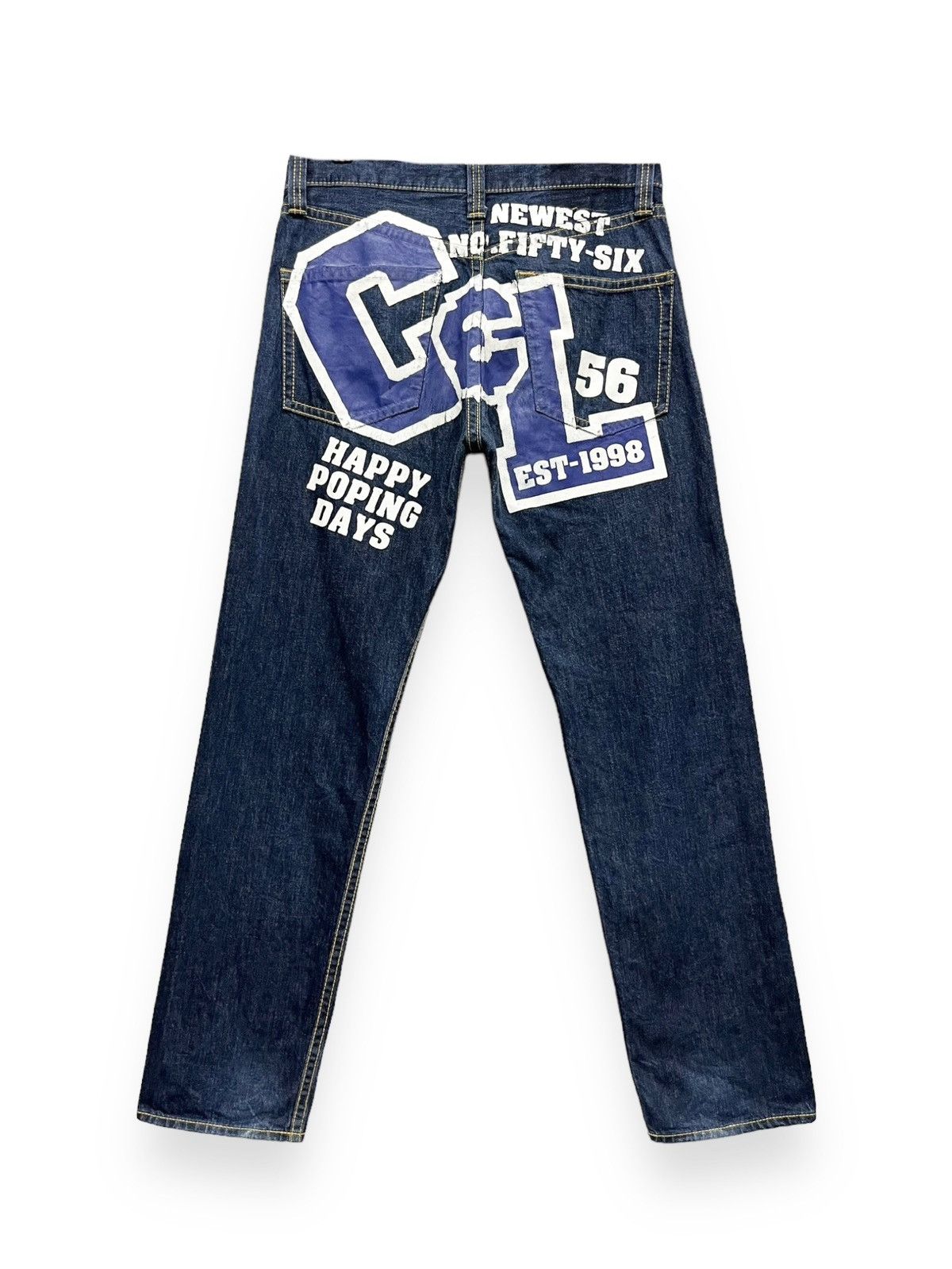 Indigo 🔥VERY RARE💥90’s CO&LU Big Print Indigo Blue Denim Size US 33 - 3 Thumbnail