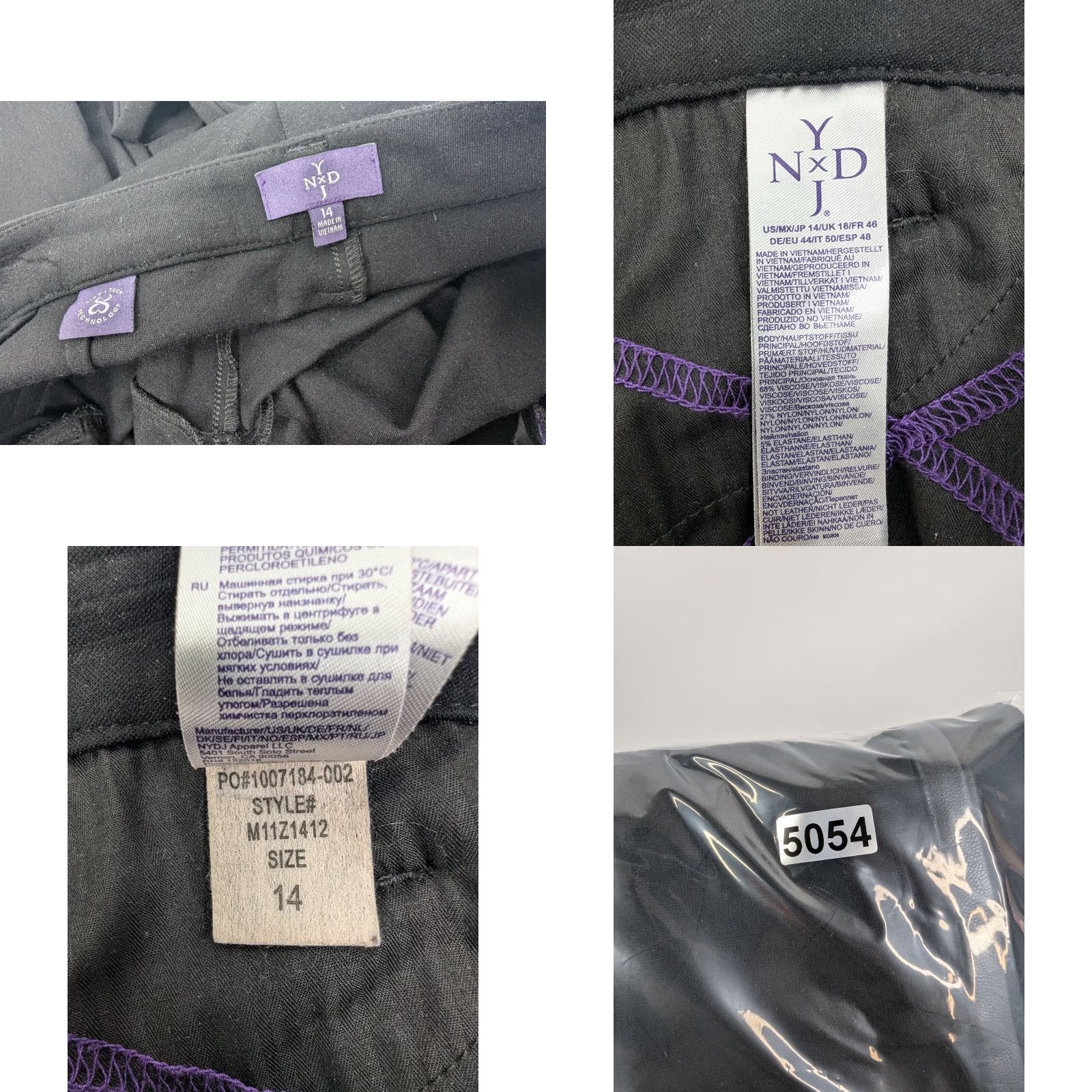 NYDJ NYDJ Slim Trouser Ponte Knit Pants Size 14 Black Nip Tuck Technology Slimming Size 36" / US 14 / IT 50 - 9 Thumbnail